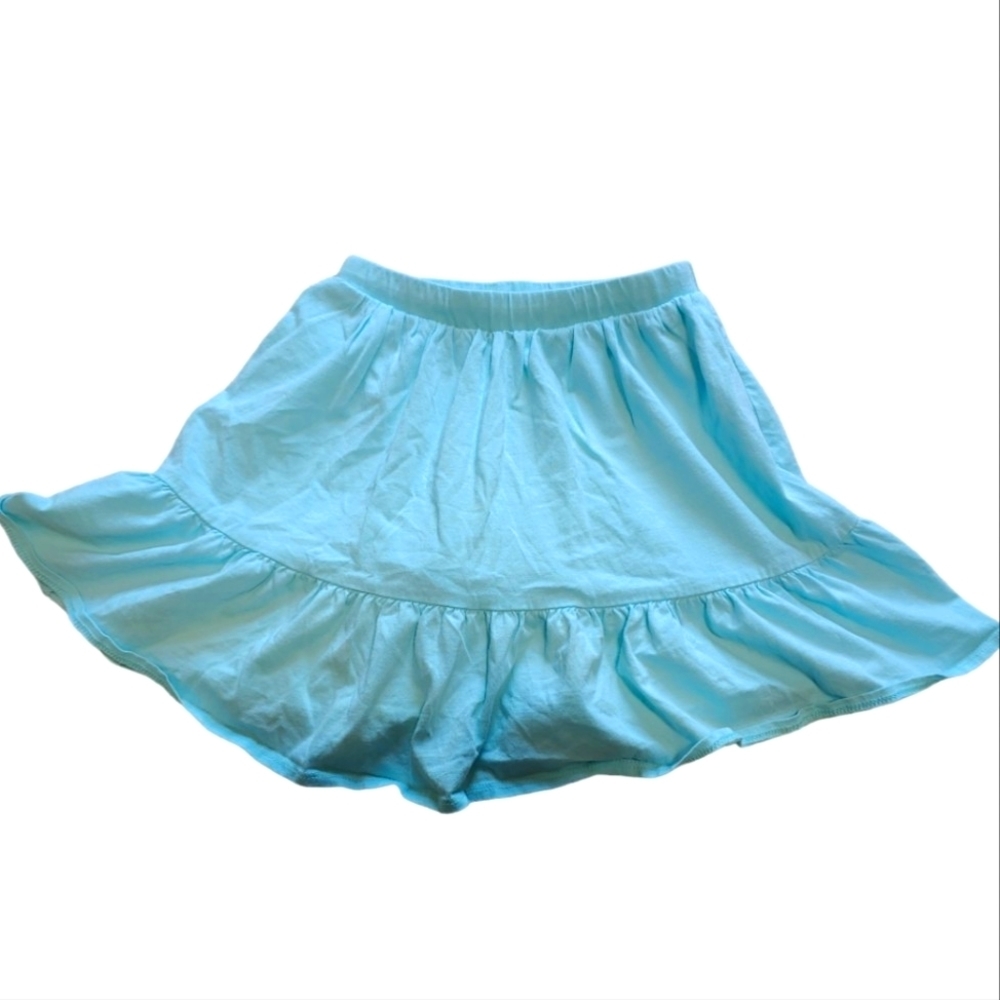 Lands' End Girls Light Blue Two-Tiered Skort with Front Pockets Size M(8)